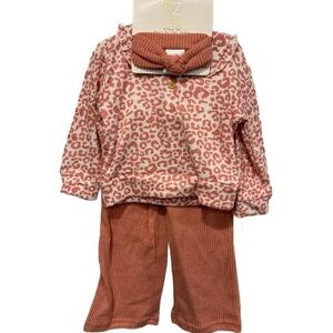 RZ Baby Rachel Zoe Leopard Print Baby Outfit Set Size 18 Months